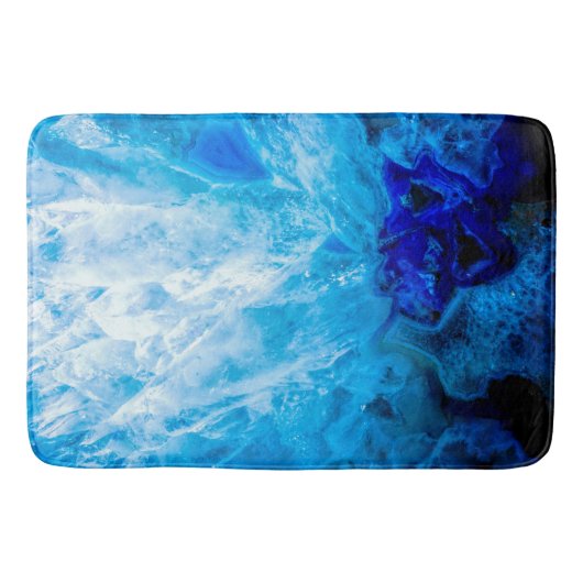 Tapis De Bain Glace Blue Crystal Gem Gemstone Agate Quartz (Devant)