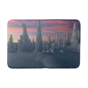 Tapis De Bain Glace et neige Arbres couverts de neige, Laponie