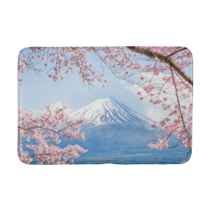 Tapis De Bain Glace et neige Cherry Blossoms Mt. Fuji Japon