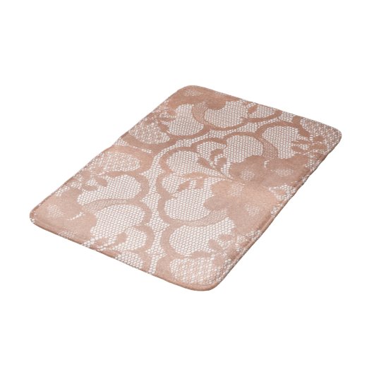 Tapis De Bain Glam blanc de luxe rose or bleu rose brillant (Angle)