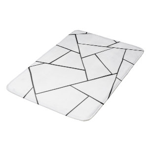 Tapis De Bain Glam géométrique noir blanc #1 #décoration #geo