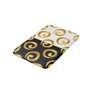 Tapis De Bain Glam Gold Curs sur noir et blanc