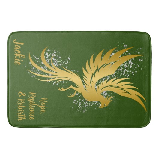 Tapis De Bain Glam Gold Phoenix Silver Parties scintillant Monog (Devant)