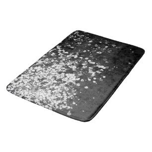Tapis De Bain Glam noir gris argenté #1