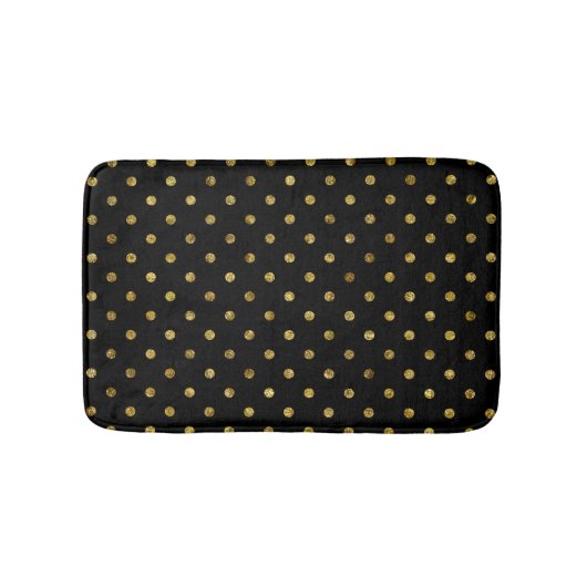 Tapis De Bain Glam or chic et points noirs (Devant)