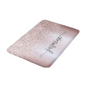 Tapis De Bain Glam Rose Gold Parties scintillant Monogramme Typo (Angle)