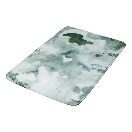 Tapis De Bain Glam turquoise en marbre vert d'encre #1 #mur #déc (Angle)