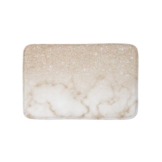 Tapis De Bain Glamorous Gold White Glitter ombre (Devant)