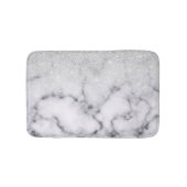 Tapis De Bain Glamorous Silver White Glitter Marble Gradient (Devant)