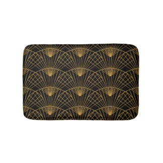 Tapis De Bain Glamour Art Déco : Ventilateur D'Or.