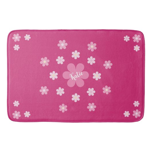 Tapis De Bain Glamour Fleur Rose- (Devant)