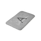 Tapis De Bain Glitter Argent Étincelle Monogramme Mat de bain (Angle)