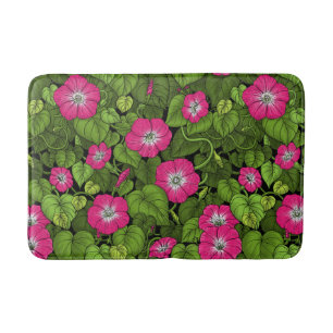 Tapis De Bain Gloire du matin en rose et vert
