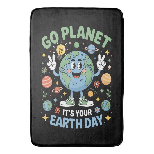 Tapis De Bain Go Planet Its Your Earth Day (devant Vertical)