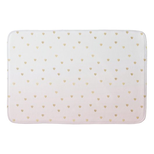 Tapis De Bain Gold Hearts Blush Pink Ombre (Devant)