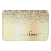 Tapis De Bain Gold Parties scintillant Girly Luxe Moderne Monogr (Devant)