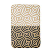 Tapis De Bain Gold Sea Ocean Waves Outlines Motif (Devant (Vertical))