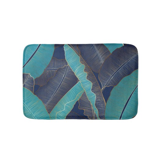 Tapis De Bain Golden Banana Leaf : Motif de luxe. (Devant)