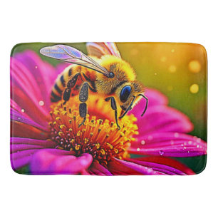 Tapis De Bain Golden Bee Flower Magic Design