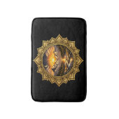 Tapis De Bain Golden Boho Mandala Mountain Sunset Art | Black (Devant (Vertical))