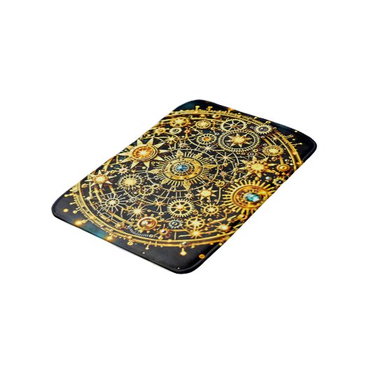 Tapis De Bain Golden Clockwork Celestial Art (Angle)