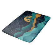 Tapis De Bain Golden Desert Nightscape - Cactus Art Abstrait (Angle)