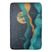 Tapis De Bain Golden Desert Nightscape - Cactus Art Abstrait (devant Vertical)