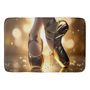 Tapis De Bain Golden Elegance : Chaussures Ballerina sur Gold Bo