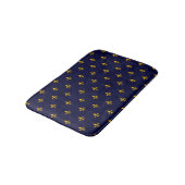 Tapis De Bain Golden Fleur de Lis sur Navy Blue (Angle)