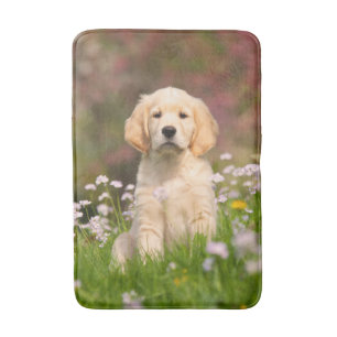 Tapis De Bain Golden Retriever Chien Cute Goldie Chiot -