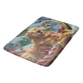 Tapis De Bain Golden Retriever Chien Festif de Noël (Angle)