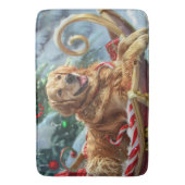 Tapis De Bain Golden Retriever Chien Festif de Noël (devant Vertical)