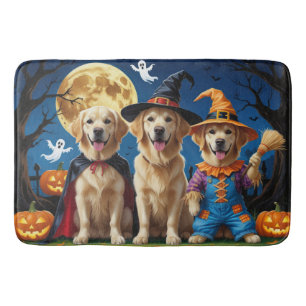 Tapis De Bain Golden Retriever Chiens Citrouille Halloween Funny