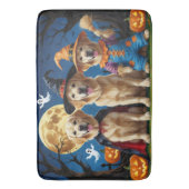 Tapis De Bain Golden Retriever Chiens Citrouille Halloween Funny (devant Vertical)