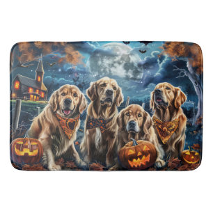 Tapis De Bain Golden Retriever Halloween Éffrayant