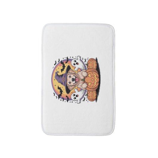Tapis De Bain Golden Retriever Halloween Witch Chien classique T (Devant (Vertical))