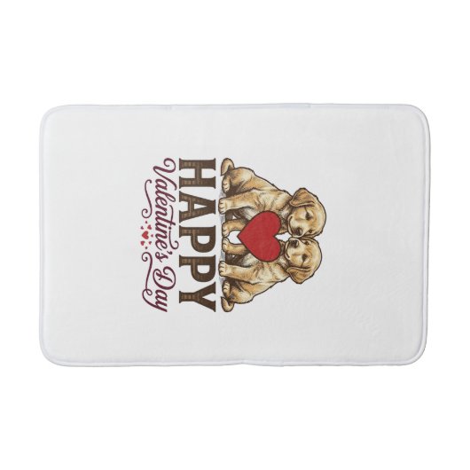 Tapis De Bain Golden Retriever Joyeuse Saint-Valentin (Devant)