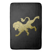Tapis De Bain Golden Royal Lion on Black Félicitations Date (devant Vertical)