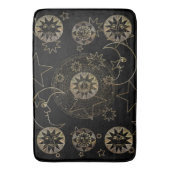Tapis De Bain Golden Sun Moon Stars Art d'astronomie céleste (devant Vertical)