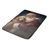 Tapis De Bain Goldendoodle avec Noël Festif du Père Noël (Angle)