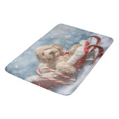 Tapis De Bain Goldendoodle Chien Festif de Noël (Angle)