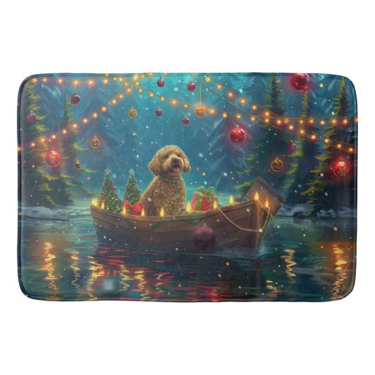 Tapis De Bain Goldendoodle Noël Festive Voyage (Devant)