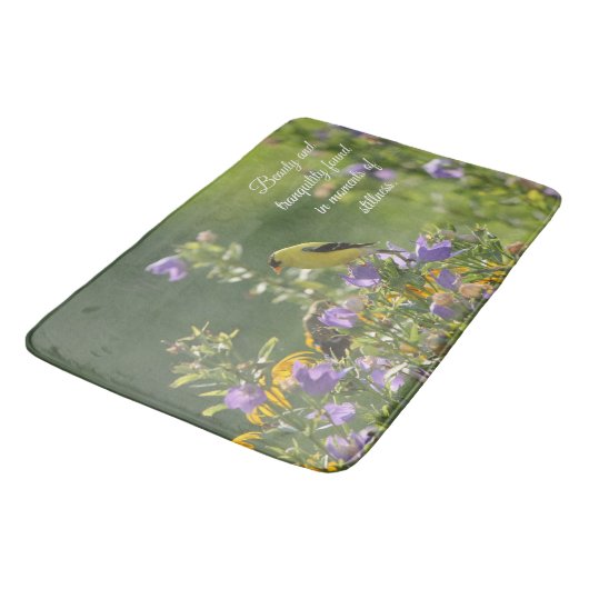 Tapis De Bain Goldfinch sur Harebell Flower (Angle)