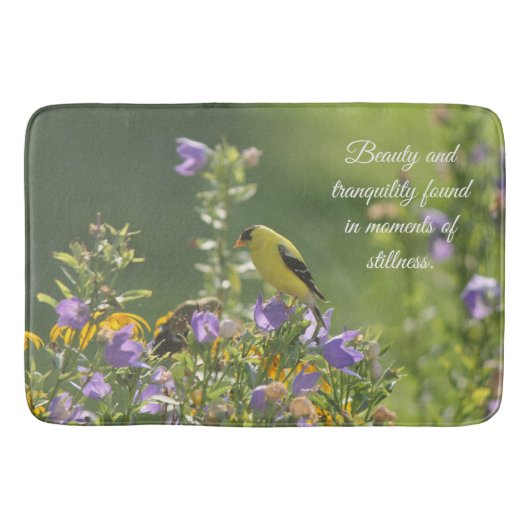 Tapis De Bain Goldfinch sur Harebell Flower (Devant)
