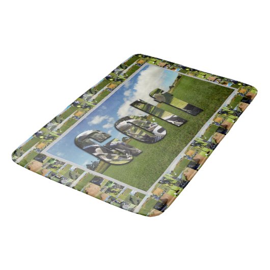 Tapis De Bain Golf Course Photo Collage Et Logo, (Angle)