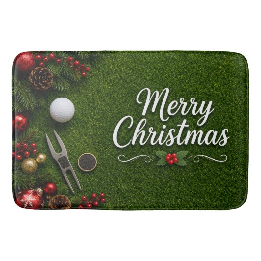 Tapis De Bain Golf de Noël sur gazon vert (Devant)