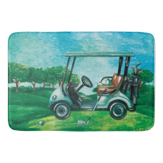 Tapis De Bain Golf Panier Boule Golfer Bain Mat (Devant)