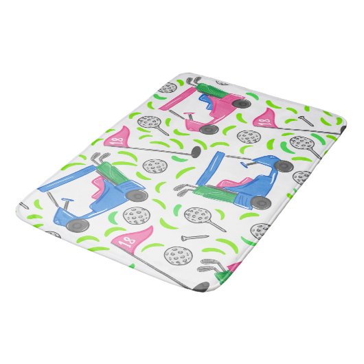 Tapis De Bain Golf rose bleu (Angle)
