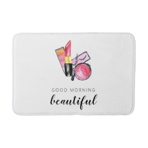 Tapis De Bain Good Morning Beautip Maquillage Aquarelle Lipstick