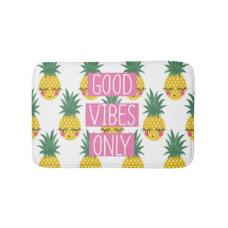 Tapis De Bain Good Vibes Pineapples Motif d'été